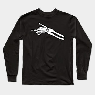 Middle finger skeleton Long Sleeve T-Shirt